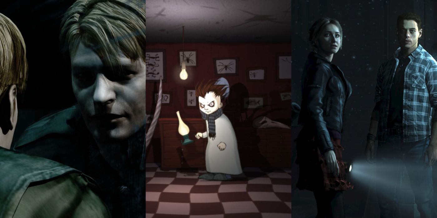 Stills from various horror games that are good for new players