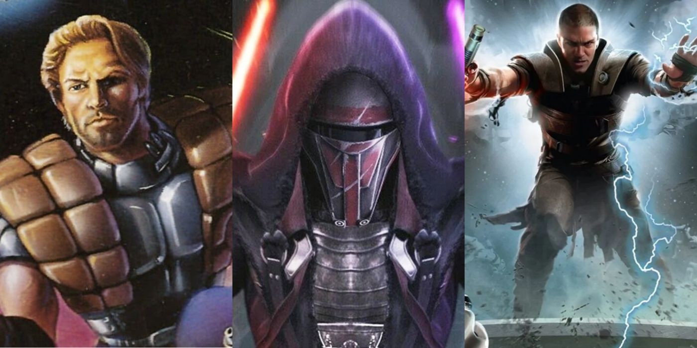 Stills of various Star Wars video game characters