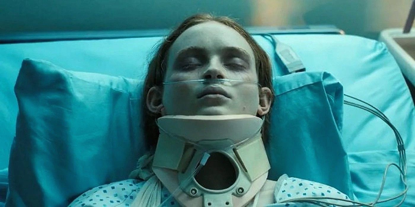 Max lying in the hospital in Stranger Things