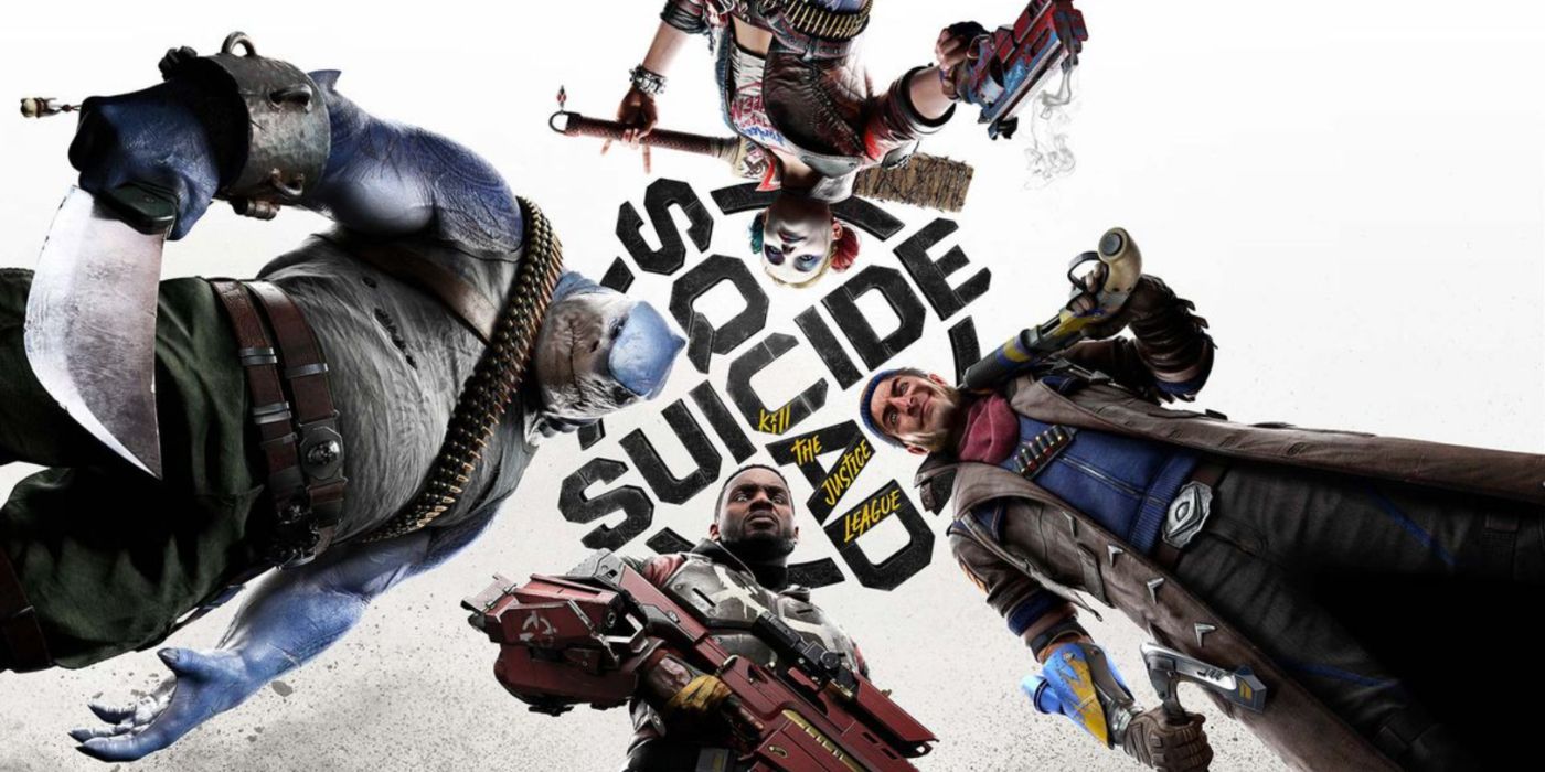 Suicide Squad: Kill the Justice League promo art featuring the titular task force in a circle.