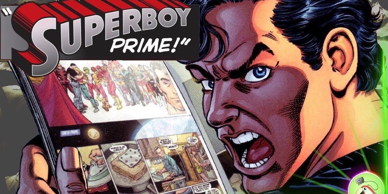 Superboy-Prime reads a comic book