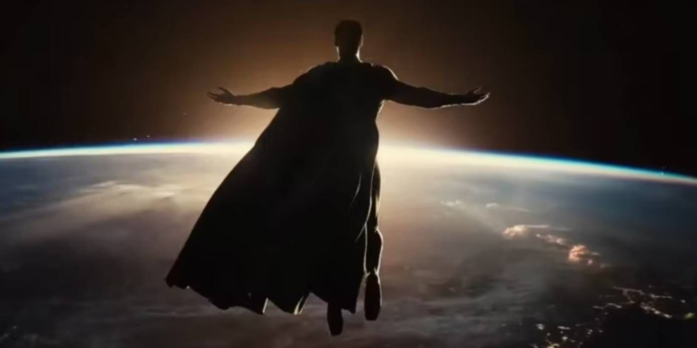Superman flying in space in Zack Snyder's Justice League