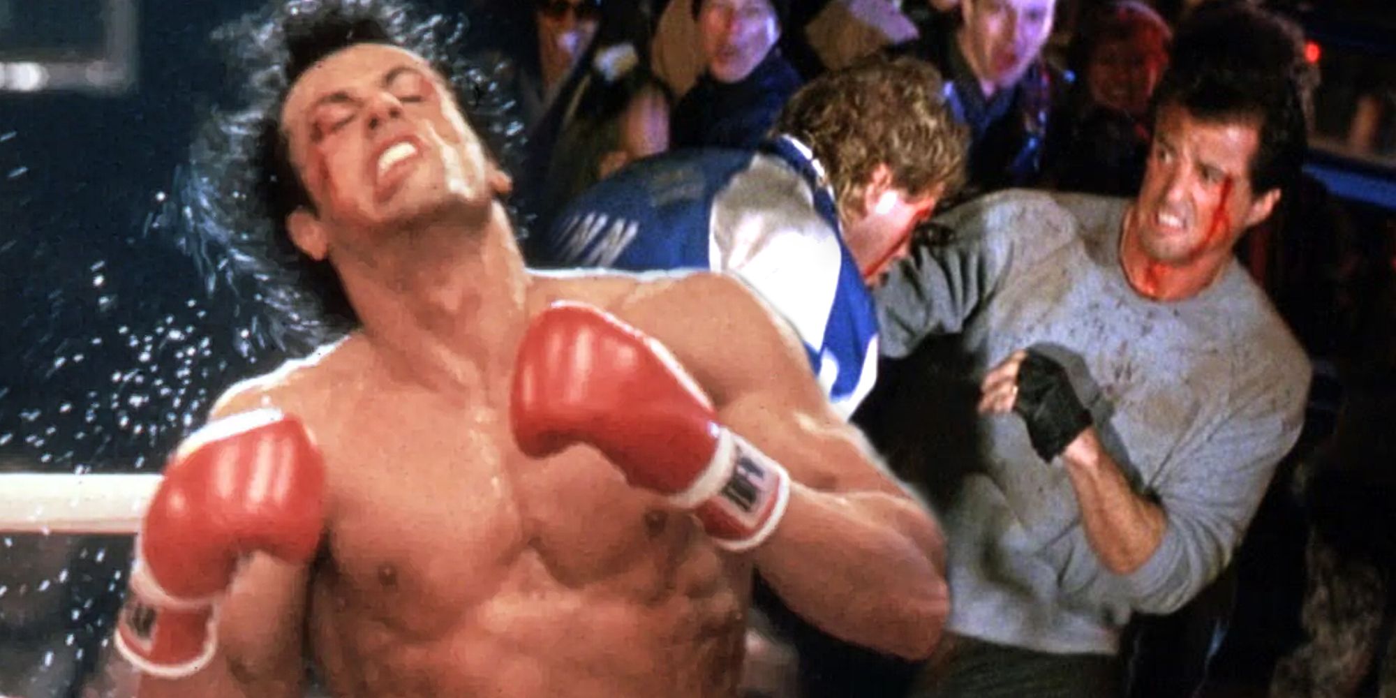 Sylvester Stallone Fighting in Rocky IV and Rocky V