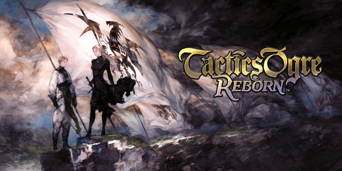 Tactics Ogre: Reborn key art featuring two main characters under their flag.