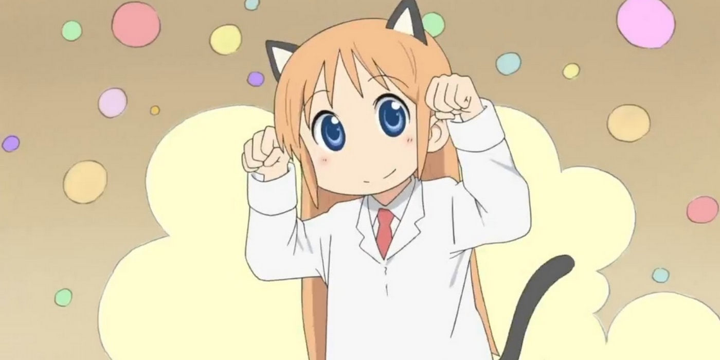 Hakase from Nichijou wearing cat ears