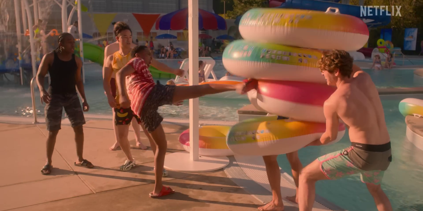 Kenny kicking Anthony in Cobra Kai S5