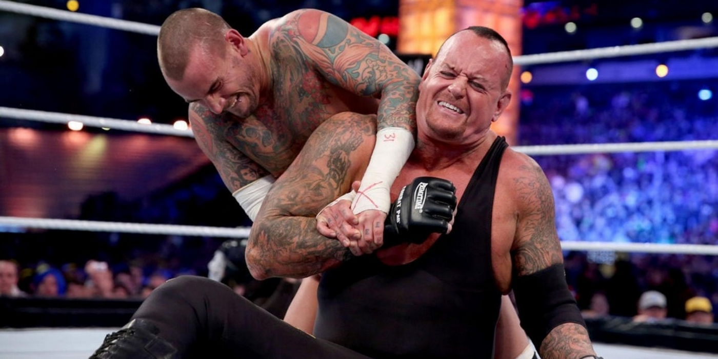 CM Punk facing off against Undertaker
