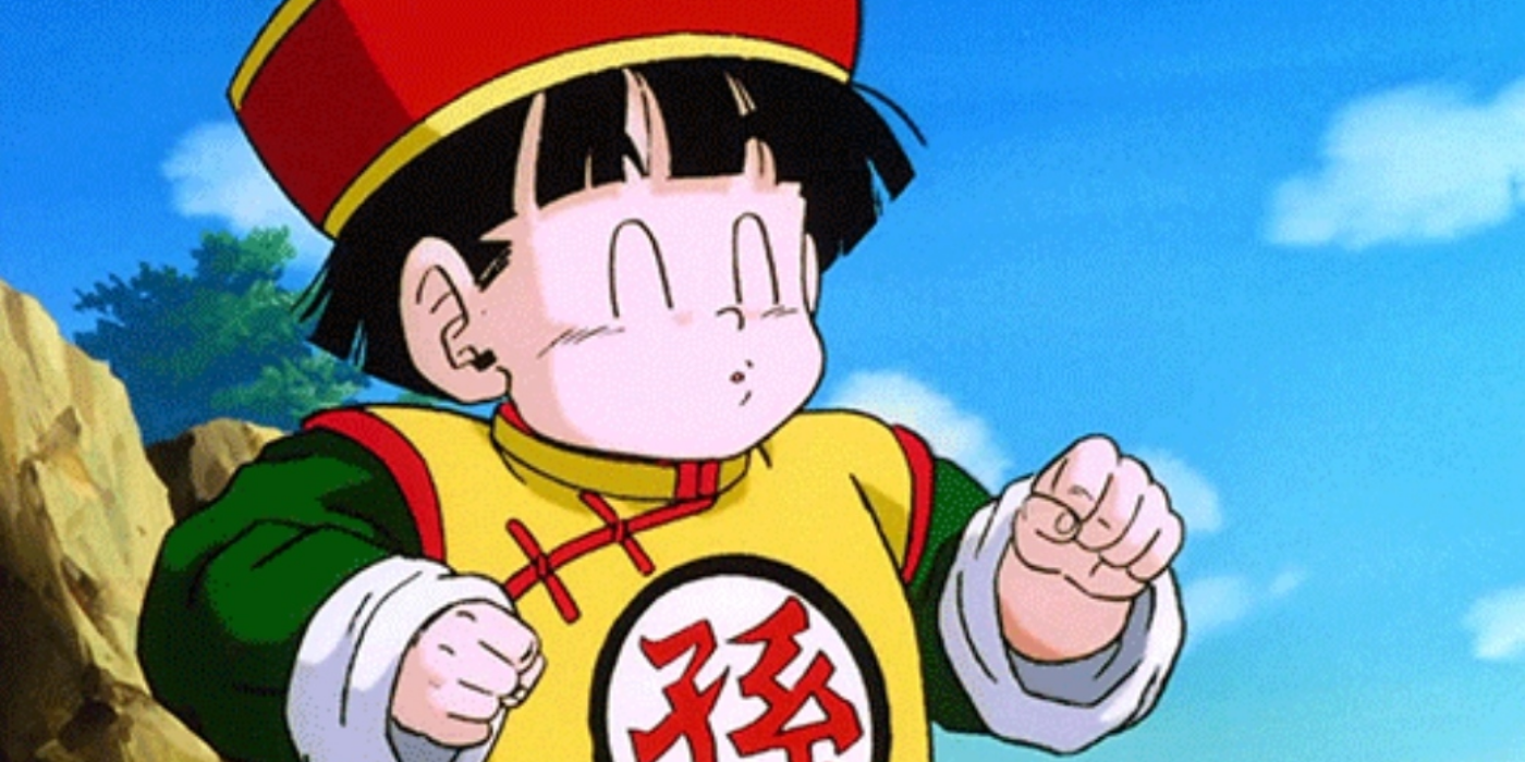 Kid Gohan dancing in Dragon Ball Z