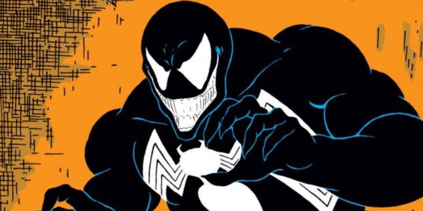 Venom's first appearance, smiling wickedly