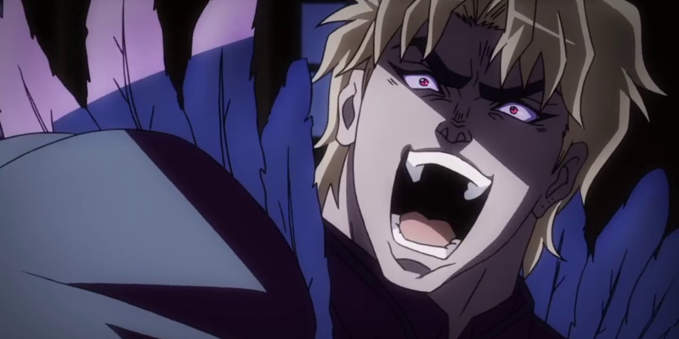 Dio rejects his humanity excitedly
