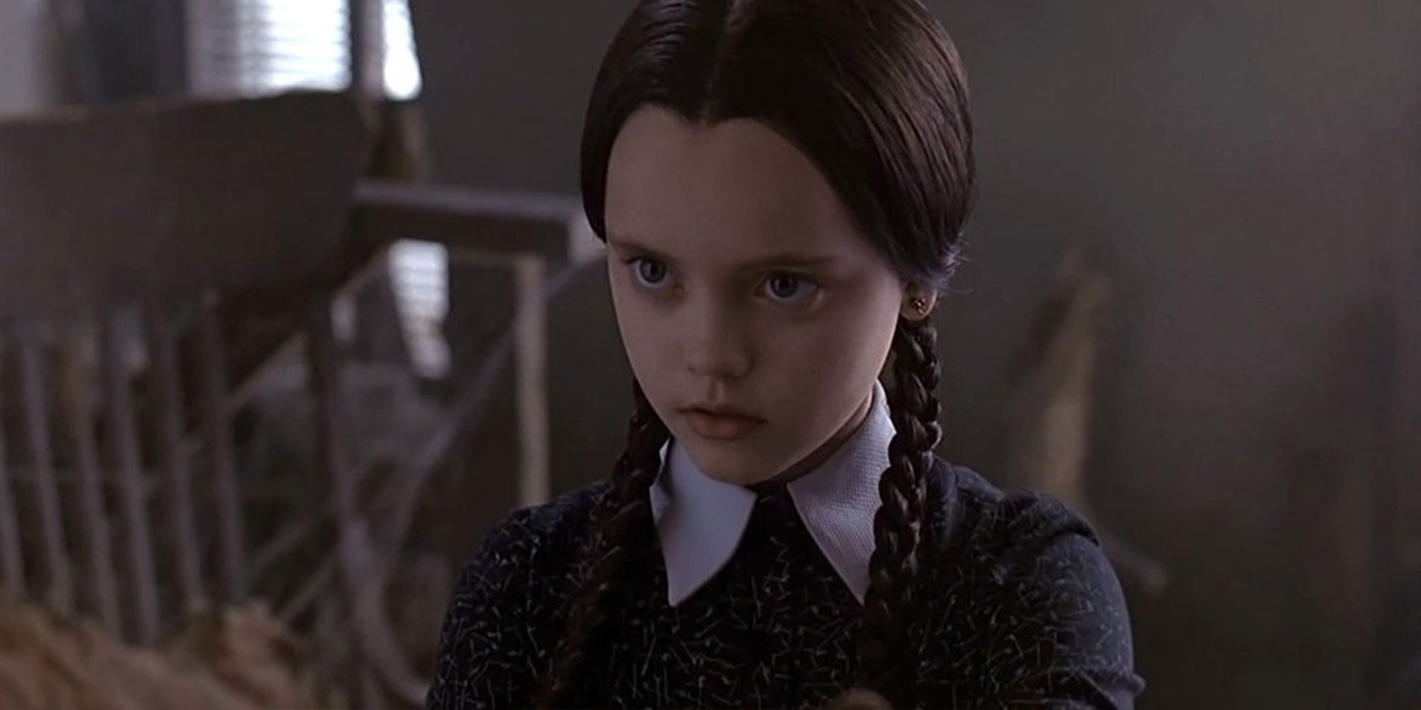 Wednesday looking serious in The Addams Family