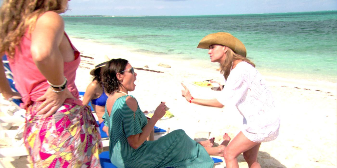 The Housewives of RHONY on a beach