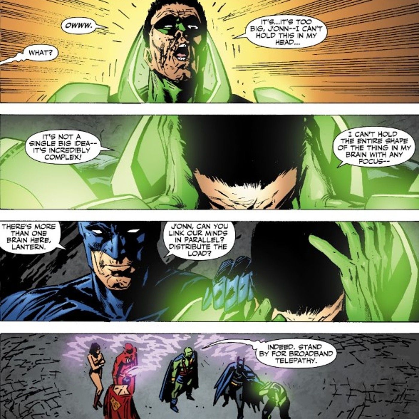 The Justice League Helps Green Lantern.