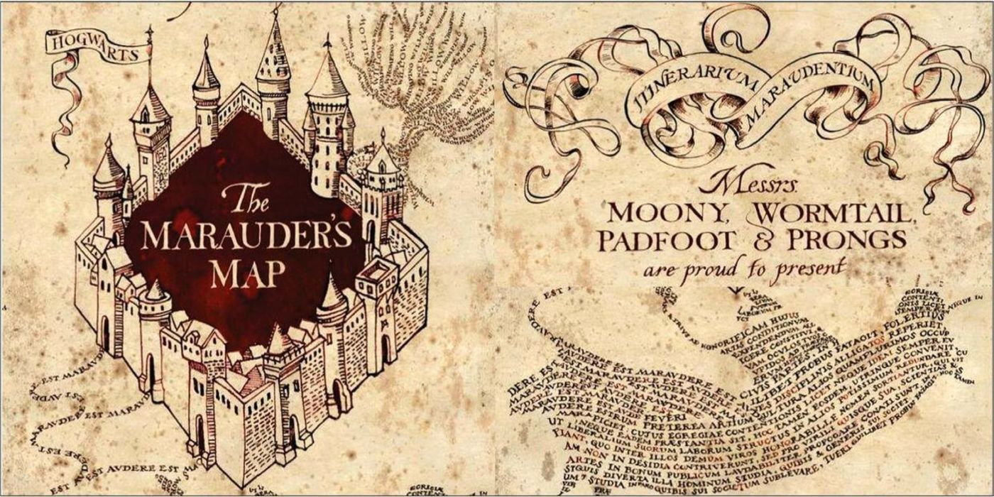 An image of the Marauder&rsquo;s Map from Harry Potter