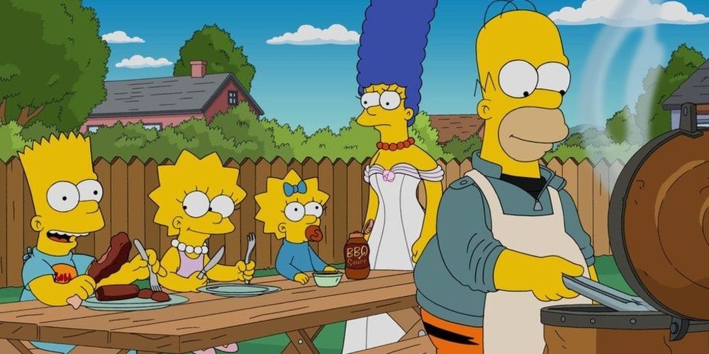 The Simpsons at a cookout