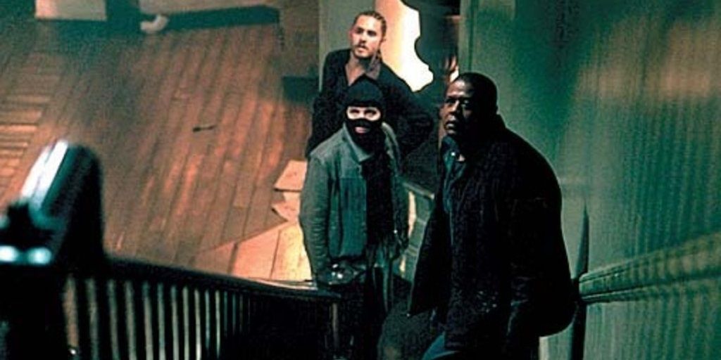 The burglars on the stairs in Panic Room