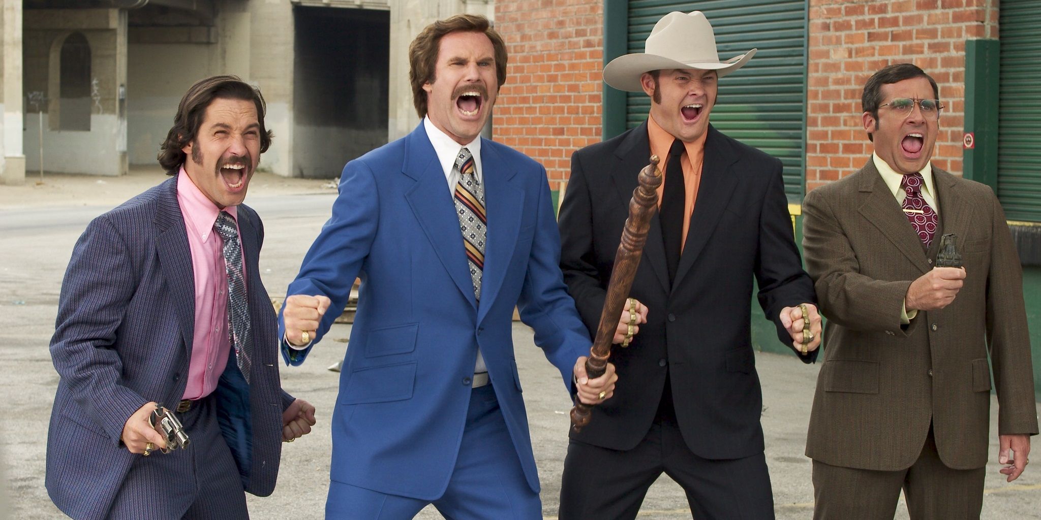 The news team prepares for battle in Anchorman