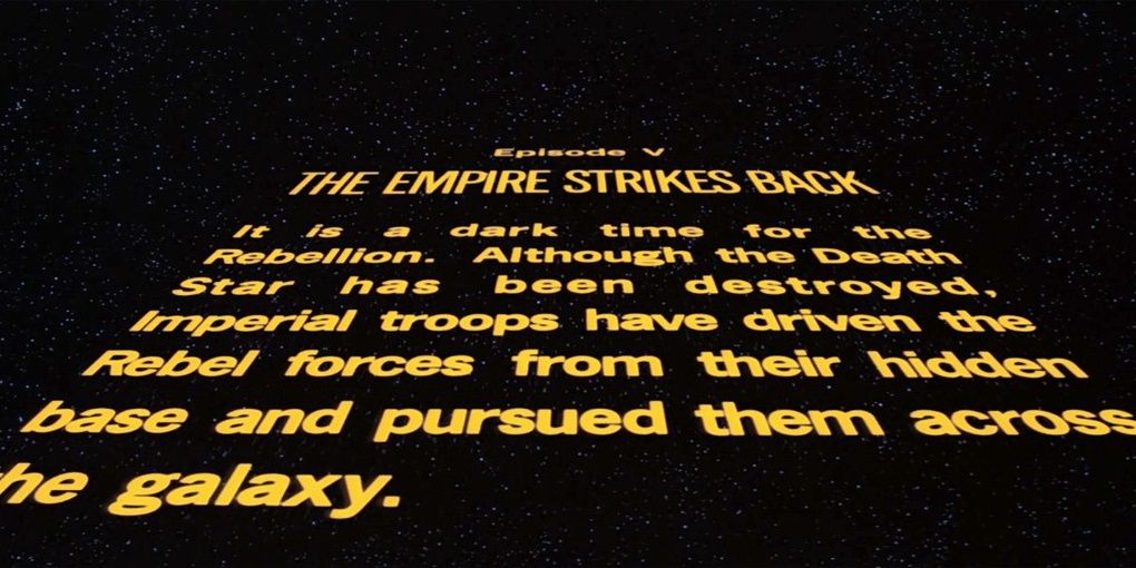 The opening text crawl of Star Wars Episode V The Empire Strikes Back