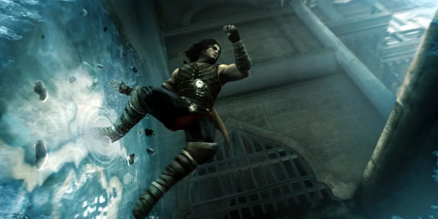 The prince jumps onto a ledge in Prince of Persia The Forgotten Times