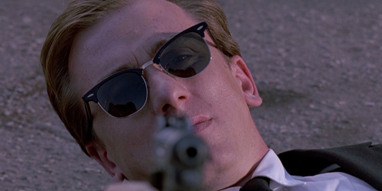 Tim Roth with a gun in Reservoir Dogs