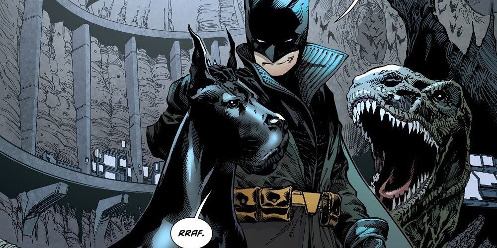 Batman talks to his dog Titus in DC comics