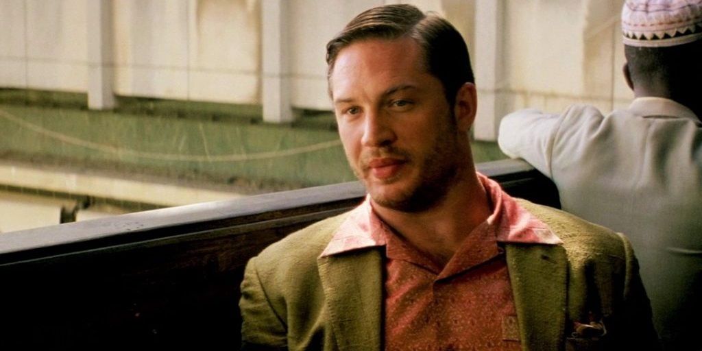 Tom Hardy smiling in Inception