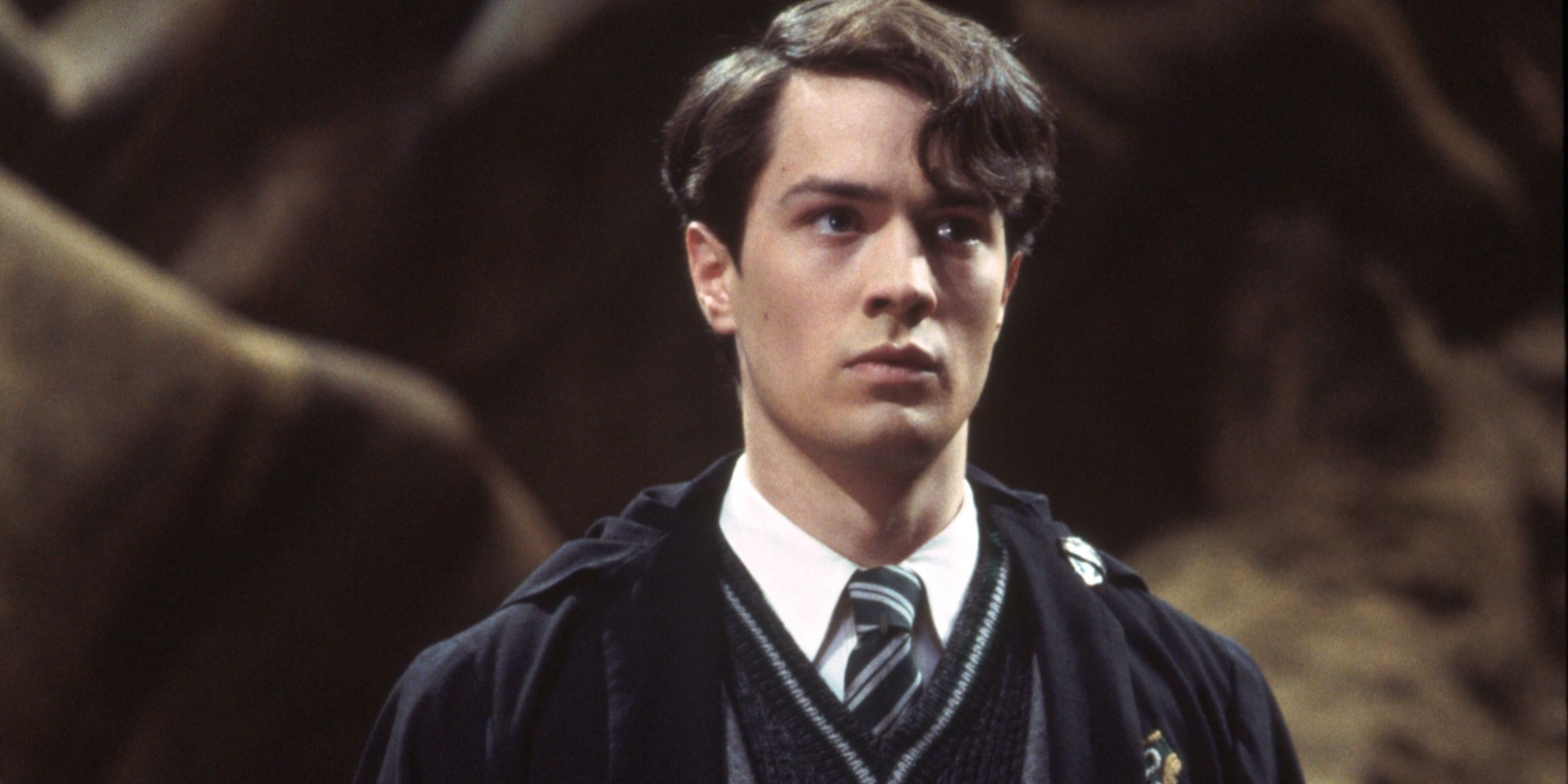 Tom Riddle looking angry in Harry Potter and the Chamber of Secrets.