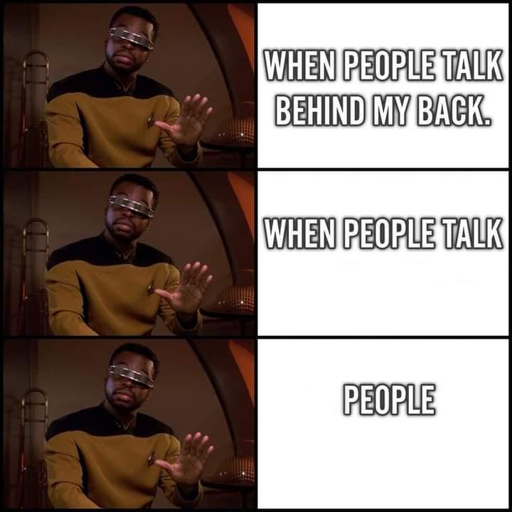 Geordi LaForge points from Star Trek TNG