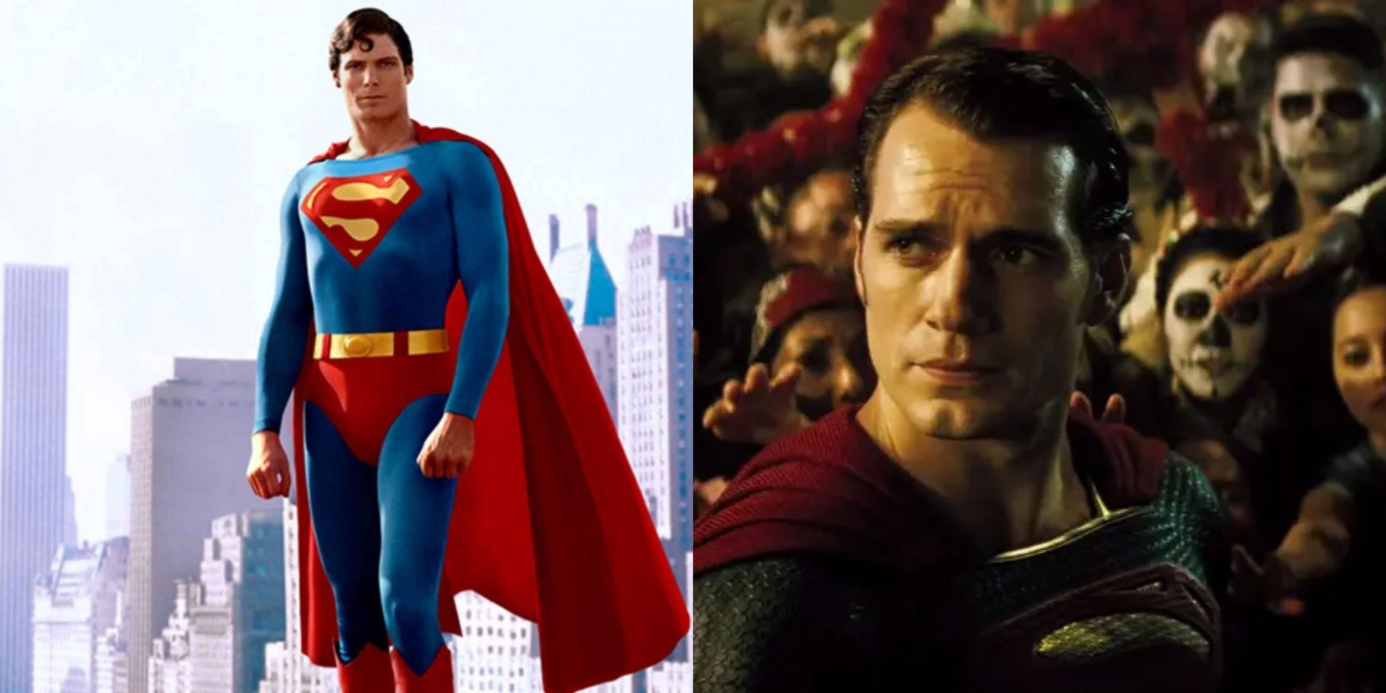 Two images from the Superman movies