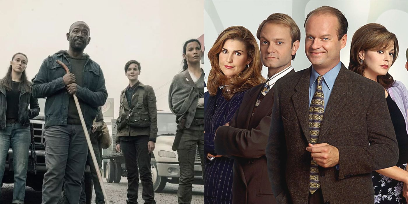 Two side by side images from Fear the Walking Dead and Frasier