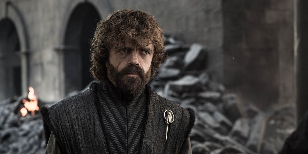 Tyrion Lanister standing amidst rubble in Game of Thrones