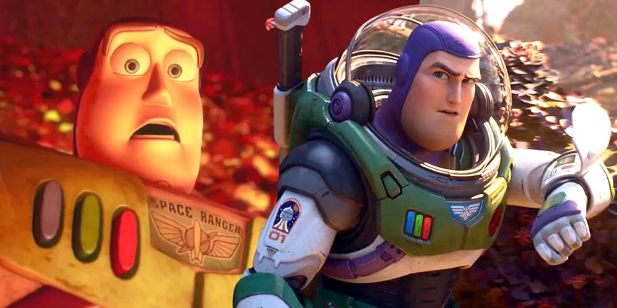Buzz Lightyear in Toy Story 3 and Lightyear