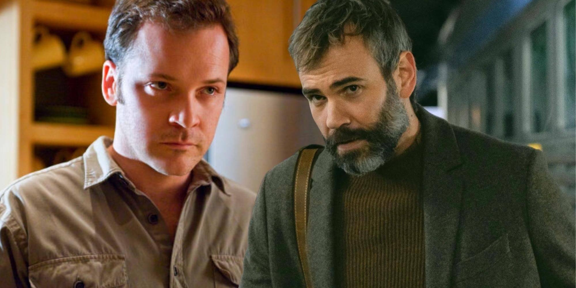 Peter Sarsgaard as John in Orphan, and Rossif Sutherland as Allen in Orphan: First Kill