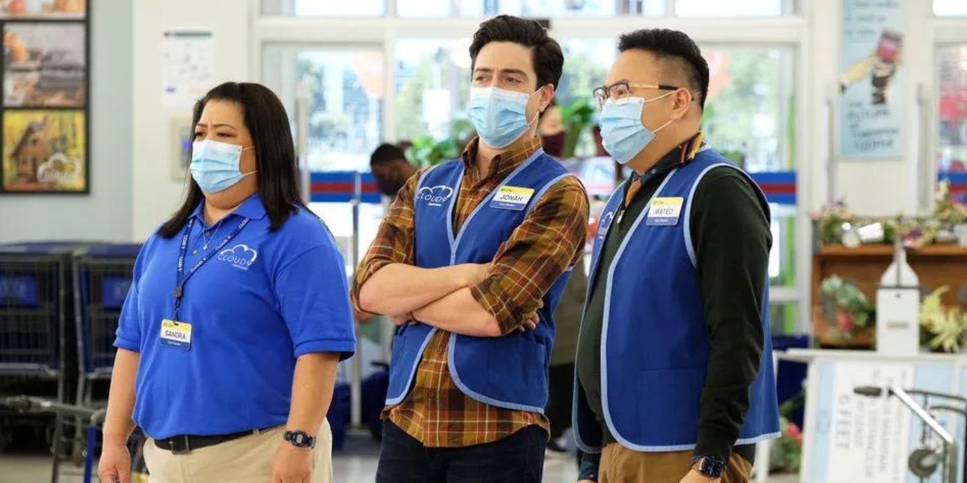 Sandra, Jonah and Mateo stood wearing COVID-19 face masks