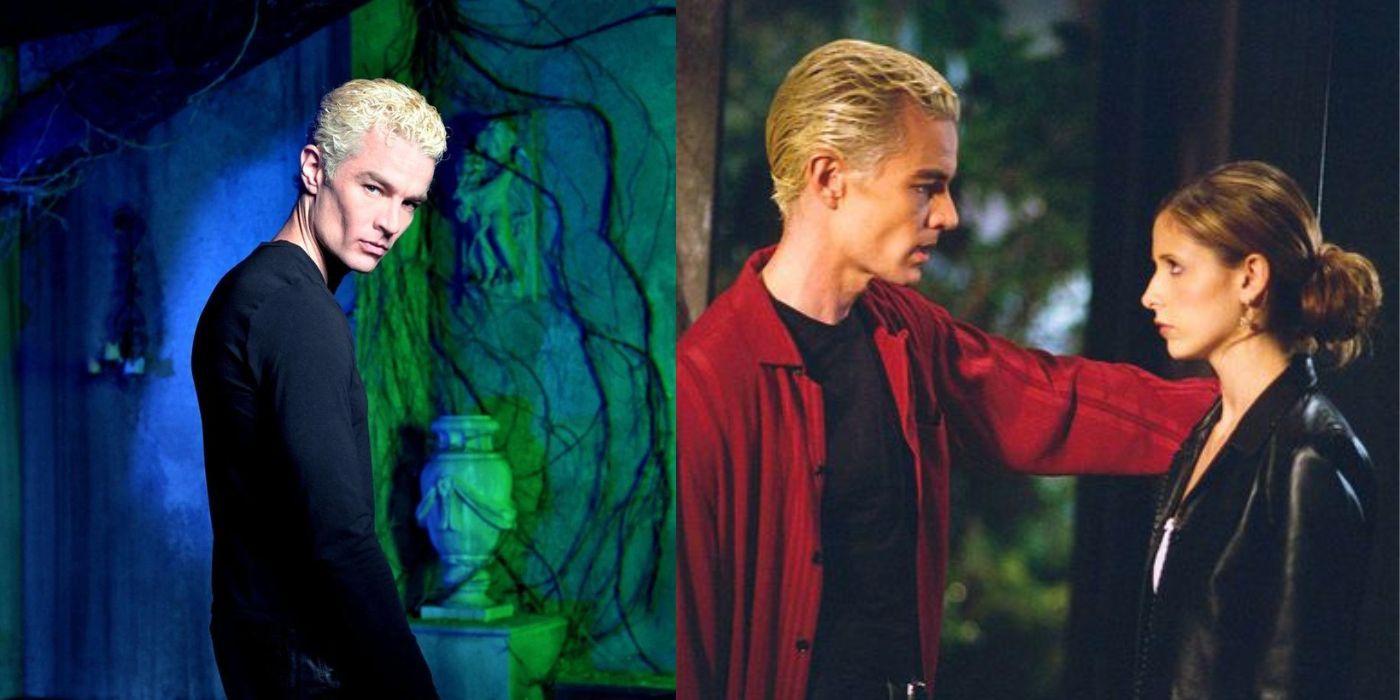 Split image of Spike and Spike/Buffy