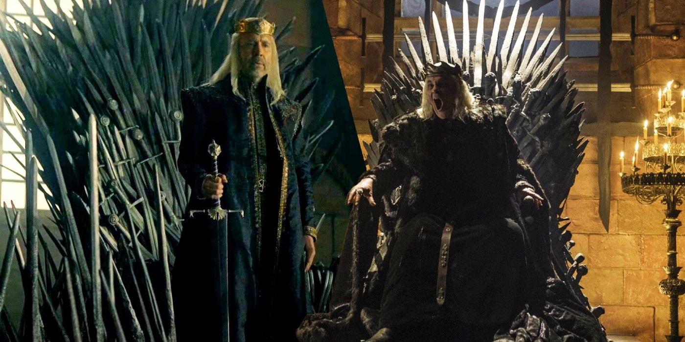 VIserys on the Iron Throne compared to the Mad King Aerys on the Iron Throne
