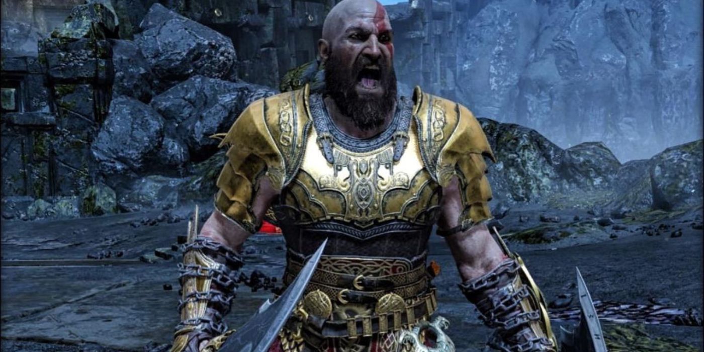 Kratos in the Valkyrie Armor Set in God of War.