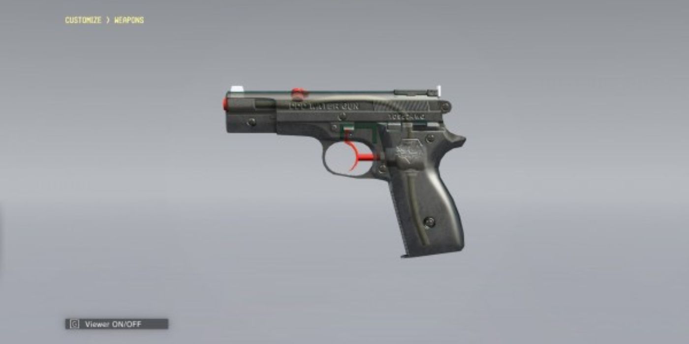 The Water Pistol on the customizable screen in Metal Gear Solid.