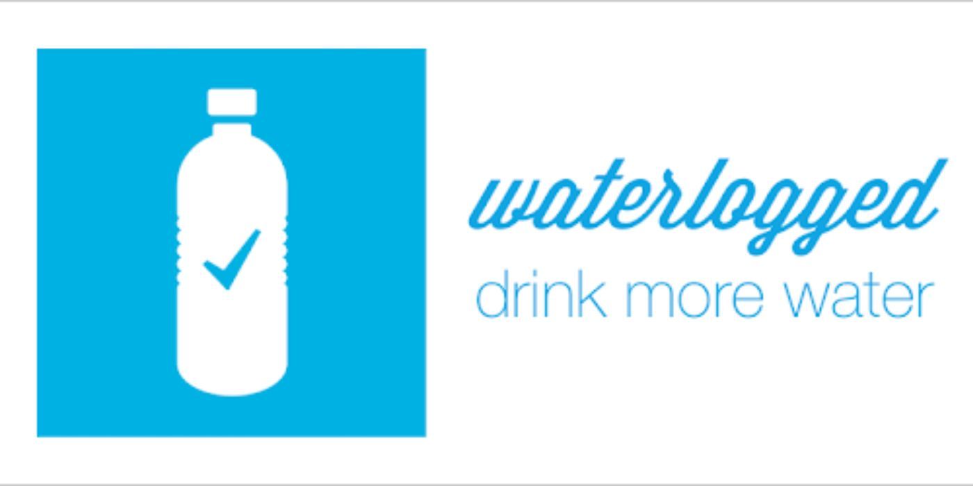 Logo and slogan for the Waterlogged app.