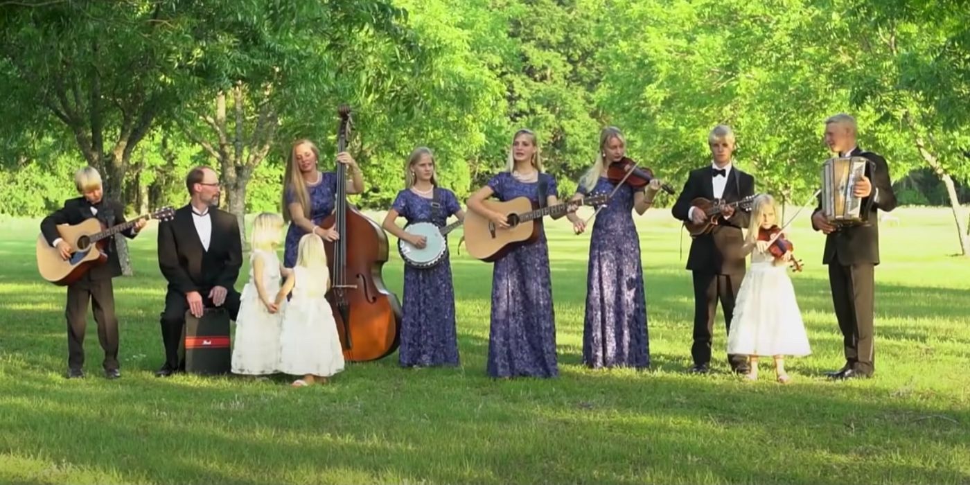 The Plath family playing instruments in Welcome to Plathville