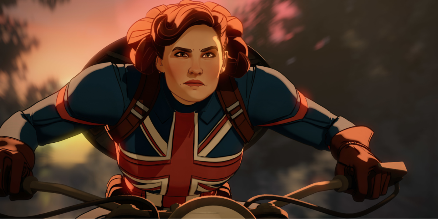 Captain Carter riding her bike in What If...? 