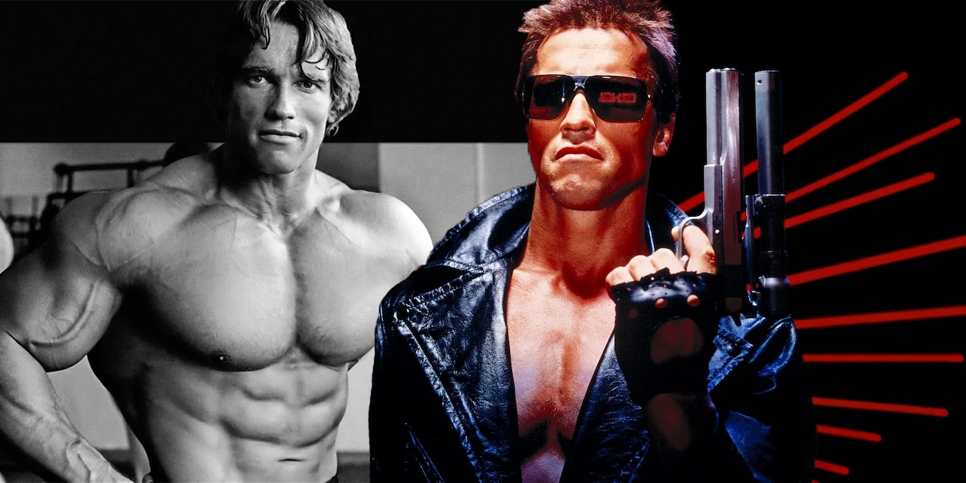 Arnold Schwarzenegger as Mr. Olympia and as The Terminator