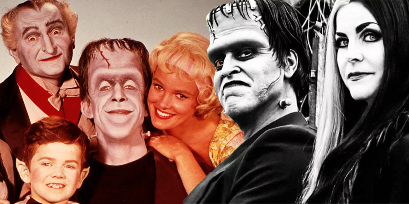 Collage of characters from The Munsters and the reboot