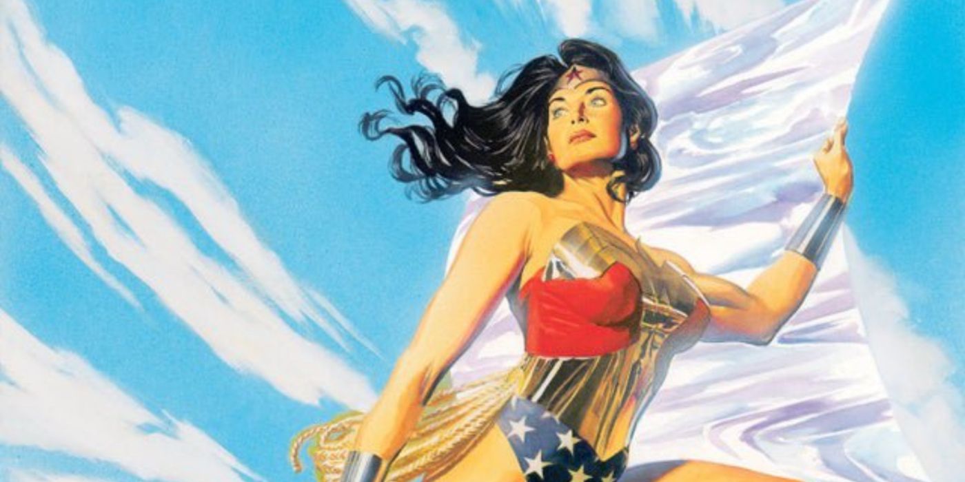 Wonder Woman stepping out of her Invisible Plane in DC comics.