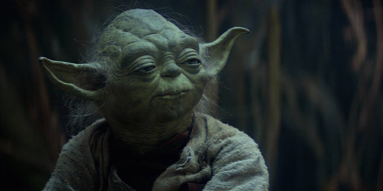 Yoda no pântano de Dagobah em O Império Contra-Ataca