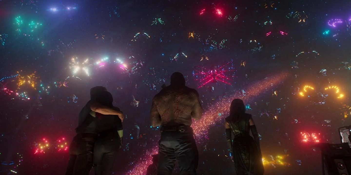 Yondu's funeral at the end of Guardians of the Galaxy Vol 2
