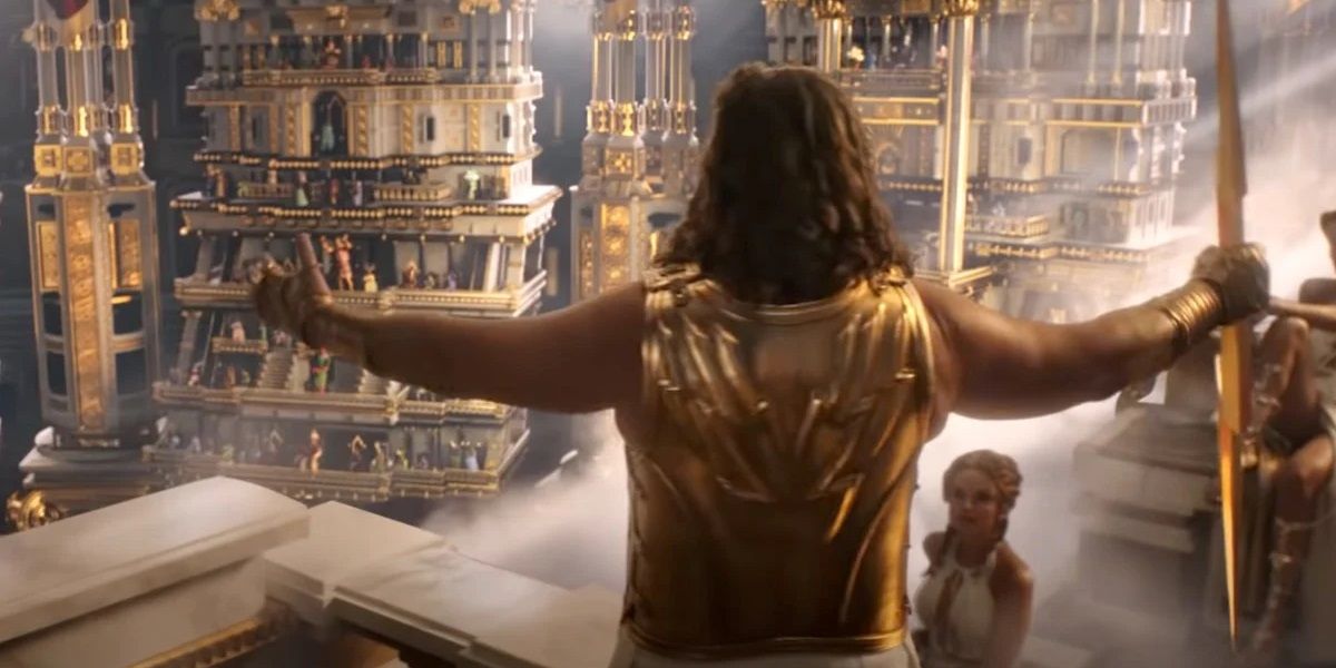 Zeus presiding over Omnipotent City in Thor Love and Thunder