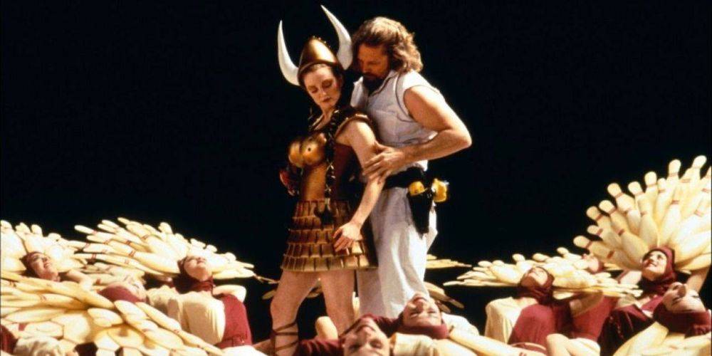 Um still da sequência do sonho em The Big Lebowski