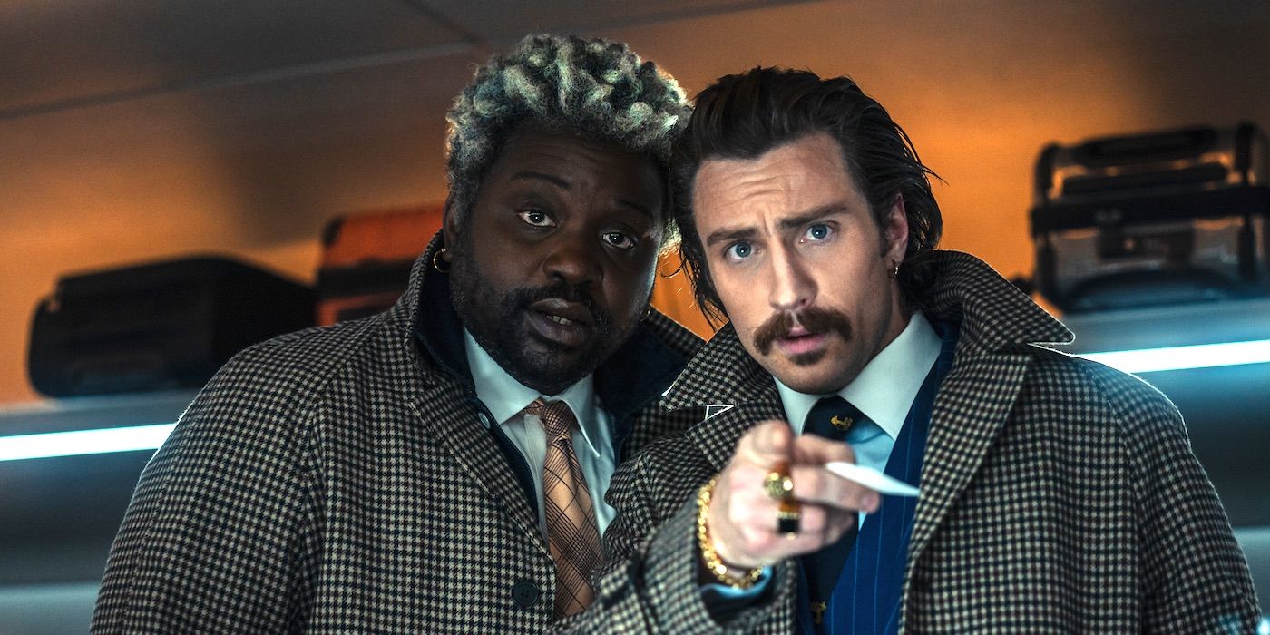 Bryan Tyree Henry and Aaron Taylor-Johnson star in Bullet Train.