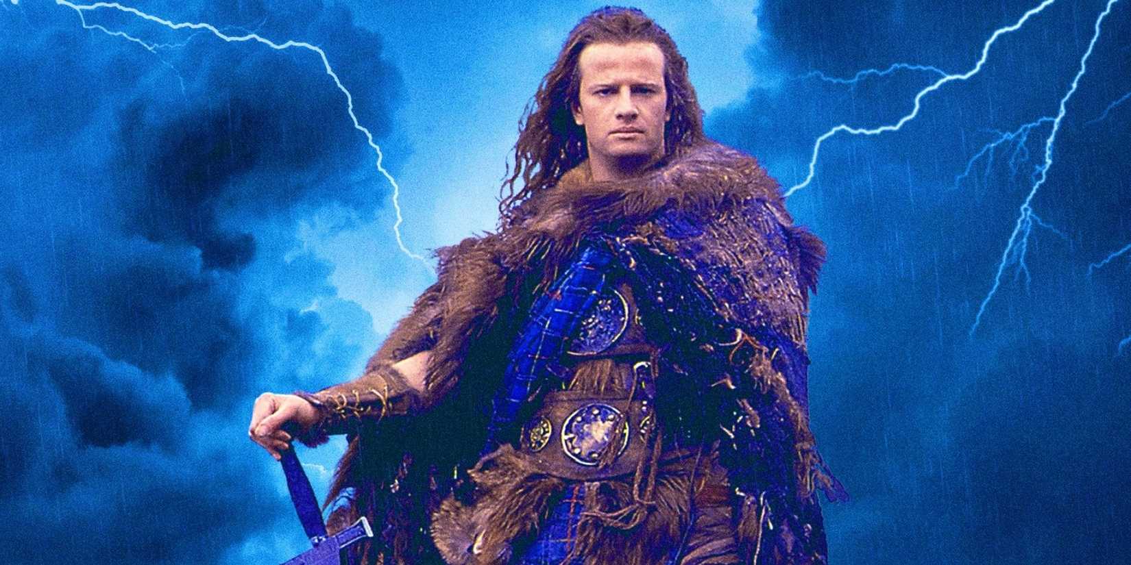 A custom image Christopher Lambert as Highlander in front of lightning